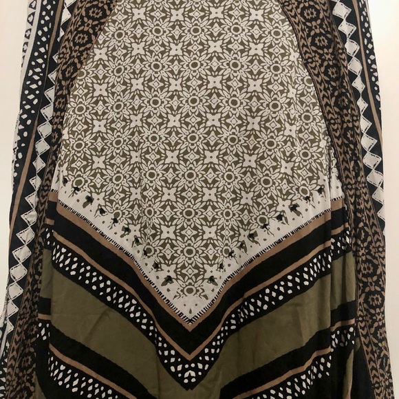 Free People Bedouin Traveler Patchwork Maxi Skirt Hippie Boho Scarf Print Size S - Picture 6 of 7